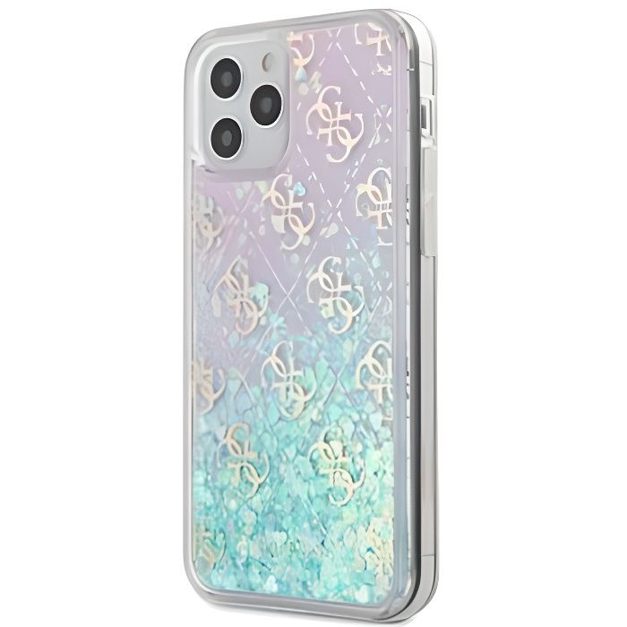 Coque Guess 4G Liquid Glitter pour iPhone 12 Pro - 12 max Iridescent
