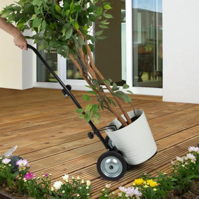IDMARKET Diable de transport pliant chariot porte pots capacité 40 kg