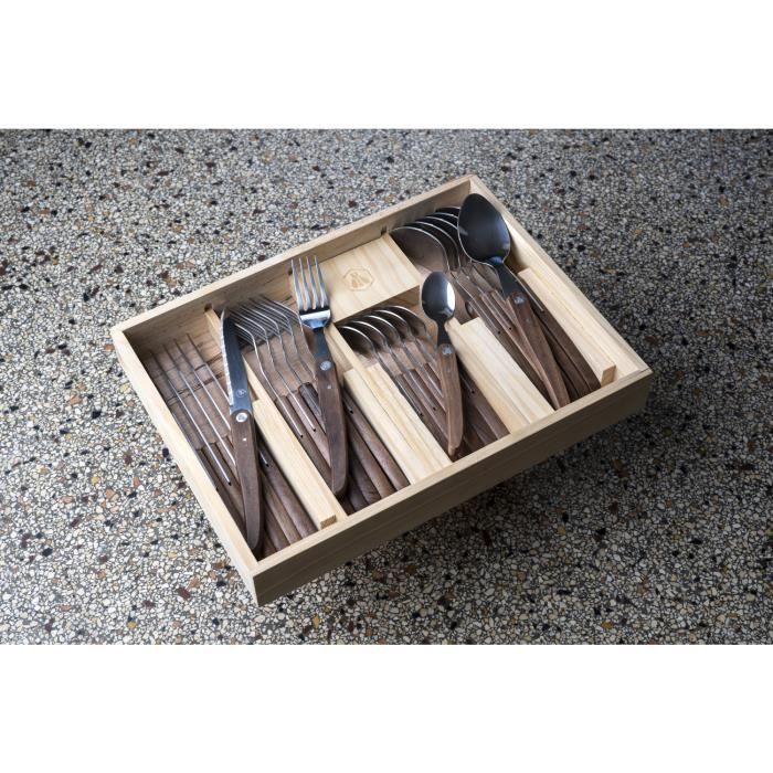 LAGUIOLE - LAGUIOLE 40268493 Ménagère de 24 pièces Couteaux à Steak, Fourchettes, Cuillères à Soupe, Cuillères à Dessert avec