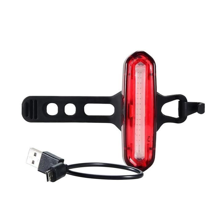 Vélo Taillights Usb charge VTT Accessoires Feux d'avertissement arrière-rouge