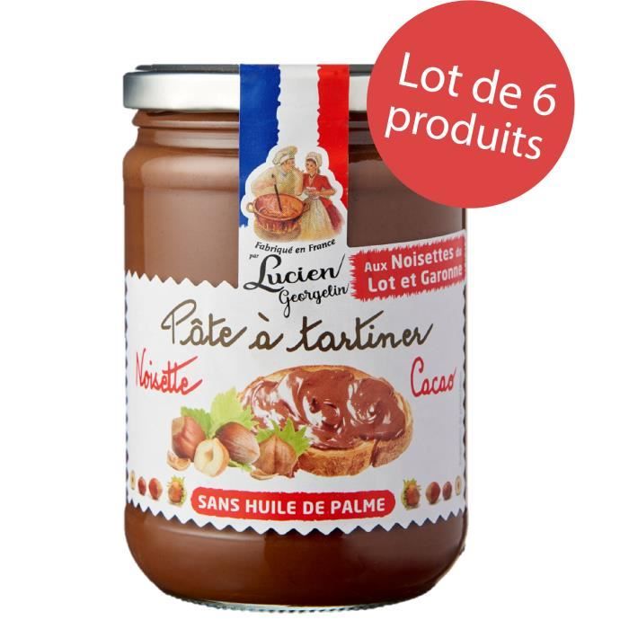 LOT 6 x Pâte à tartiner aux noisettes du Lot-et-Garonne et cacao - 600g