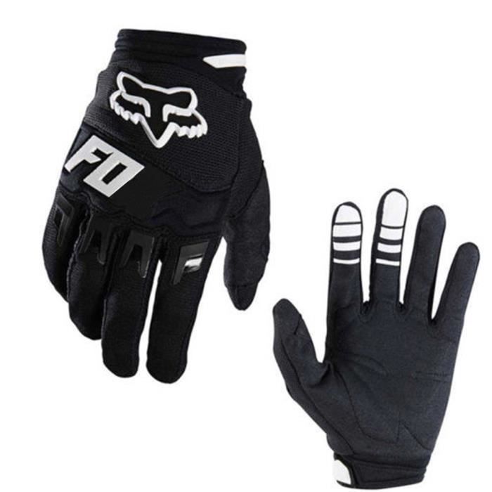 Respirant Résistance à l'usure Doigts Complets Course Gants de moto Vélo Vélo VTT Gants noir L