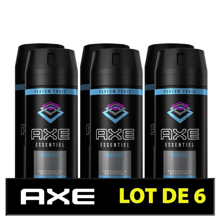 AXE Déodorant Homme Marine Bodyspray - 24h de Fraîcheur Non-Stop - Antibactérien - Lot de 6 x 150 ml - 900 ml