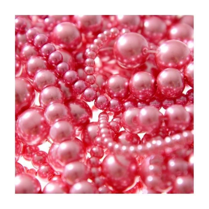 Perles nacrées 10 mm en verre de bohême couleurs vives lot de 20 Rose