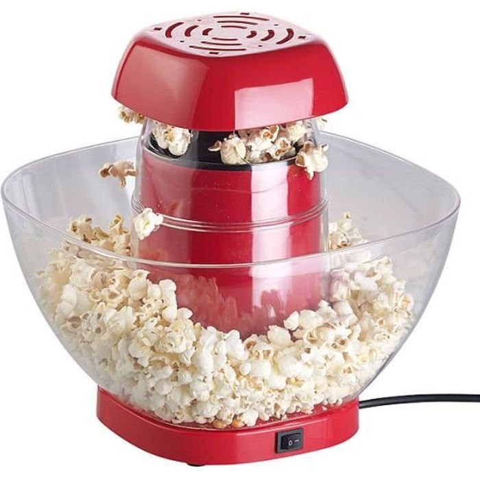 Machine à pop-corn à air chaud 1200 W avec récipient amovible
