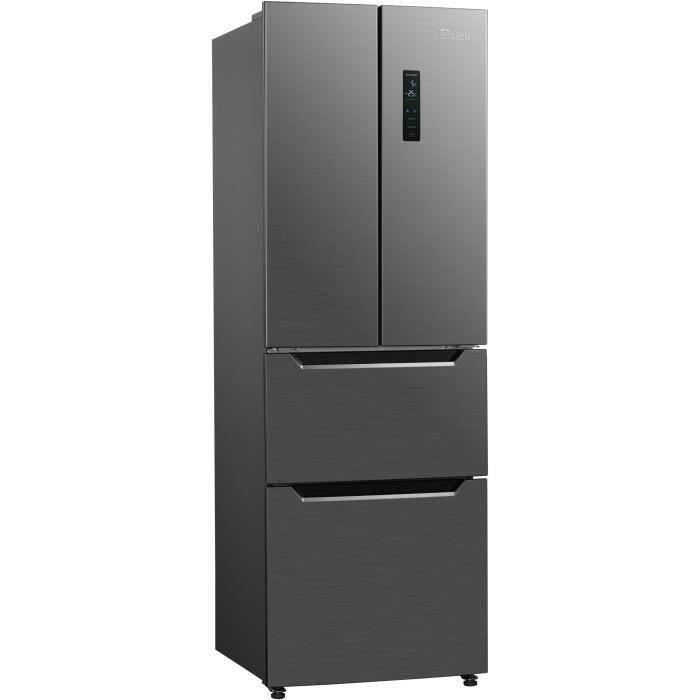 TRIOMPH THFD298NFIX - Réfrigérateur multi-portes - 298L (183+115) - Froid ventilé - L 59.5cm x H 183 cm - Inox Look