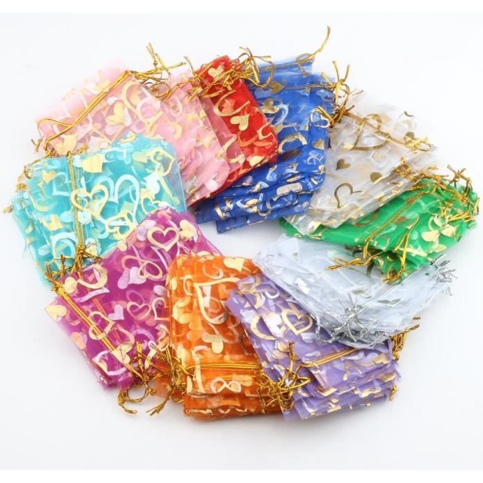 TRIXES 10 Pochettes Cadeaux de Différentes Couleurs avec Cordons