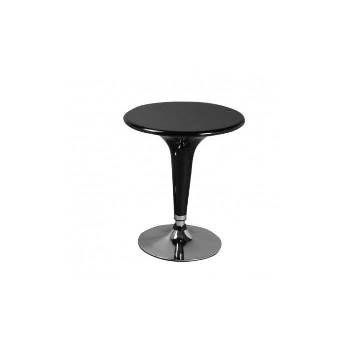Table de bar ronde laquée noire DUO