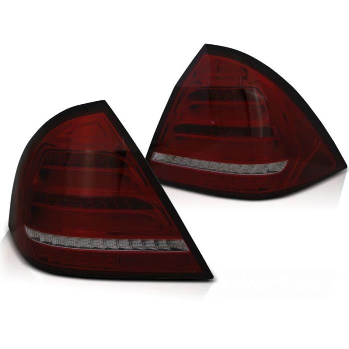 Feux arrières MERCEDES W203 BERLINE 00-04 - Rouge fumé - LED