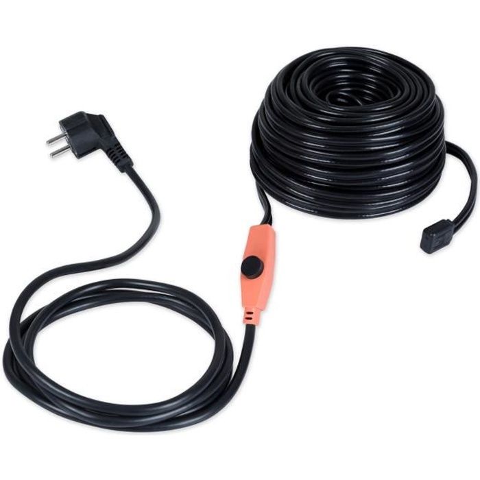 Waldbeck Flow Wire Câble antigel 18 m avec thermostat IP68