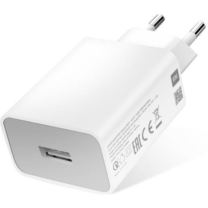 Chargeur secteur USB 18W 3A Quick Charge 3.0 Xiaomi MDY-10-EF Blanc