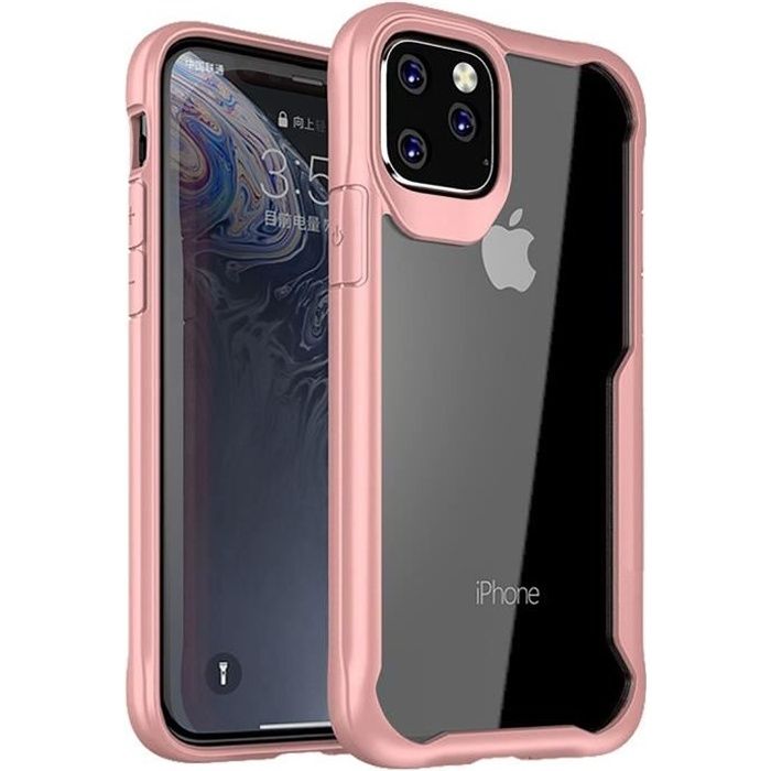 Coque Pour iPhone 11 Bumper Hybride Rigide Antichoc Rose