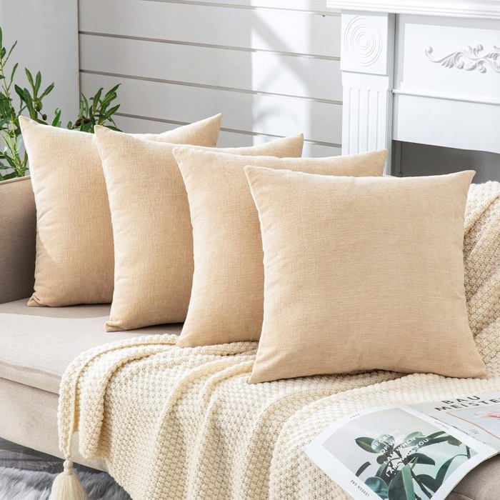 Lot de 4 housses de coussin décoratives pour canapé, chambre à coucher