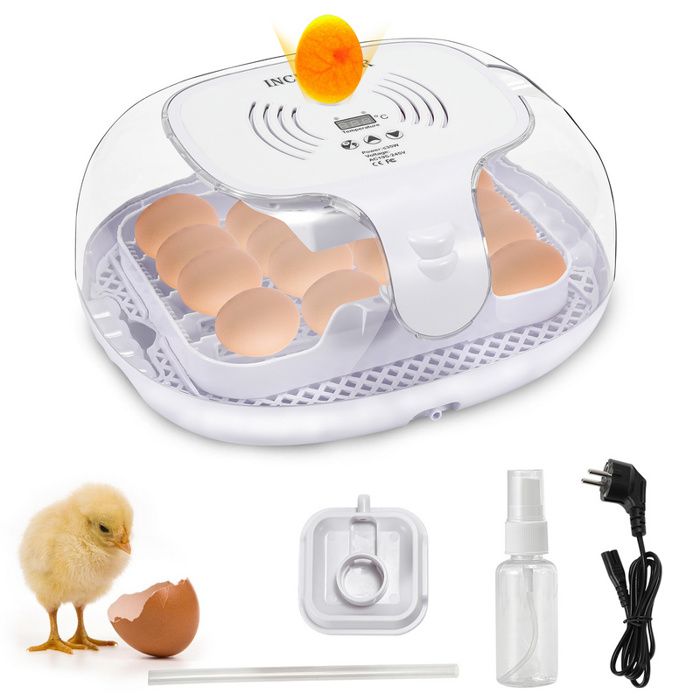 Meilleurs prix pour Eulenke Couveuse Incubateur Oeuf Automatique Avec affichage numérique Pour Volaille 16 Oeufs Gris et blancCOUVEUSE