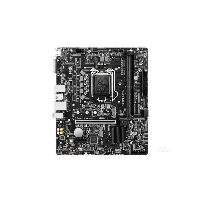 Carte mère MSI H510M-A PRO Intel H510 LGA 1200 2xDDR4 SDRAM 64 Go Micro ATX - Msi