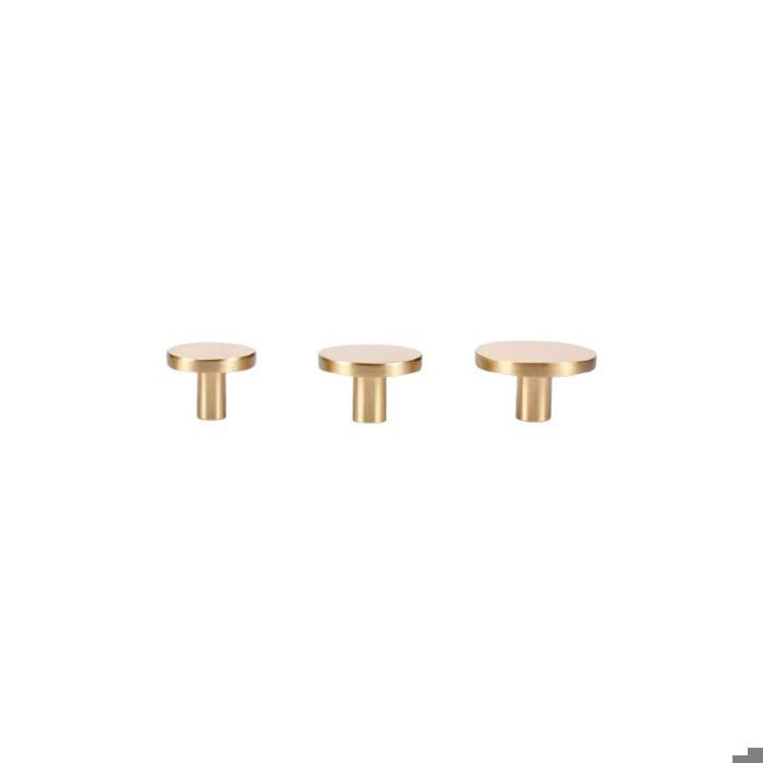 Bouton De Porte Et Tiroir De Meuble Design En Laiton Poli Satiné 20 Mm, TRIANGLE | Poignée De Porte