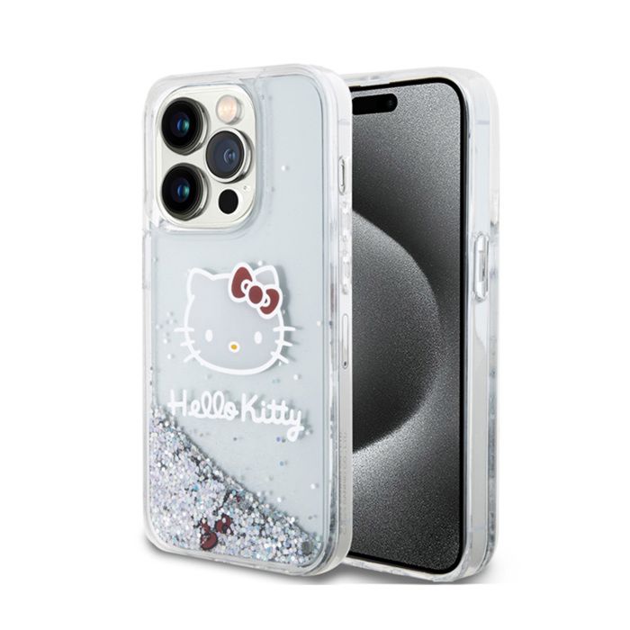 Coque de téléphone Hello Kitty iPhone 13 Pro Paillettes liquides Rigide