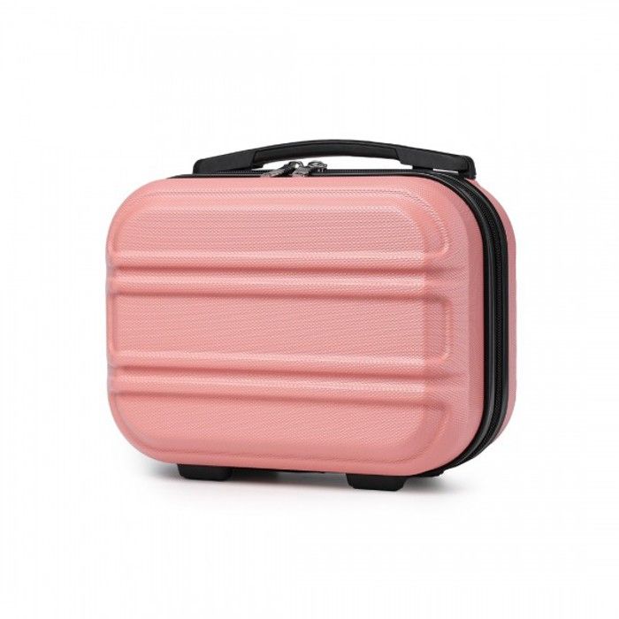 Vanity Case Rigide ABS Leger Portable 28x15x21cm Trousse de Toilette pour Voyage Vanity Rigide Voyage Femme Nue