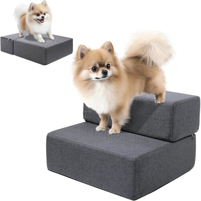 Comparer les prix de VERCART Rampe d'escalier pour chien pour lits et canapés, marches modulaires pliables pour petits chiens,  gris