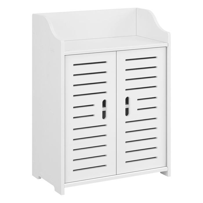 Meuble de salle de bain - Design - 2 portes - Bois composite - 62 cm - Blanc