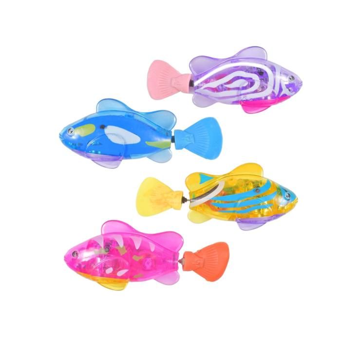 Forhome 4 pièces Poisson électronique,Robo Poisson Bain Jouet électrique, Plastique Mini Poisson