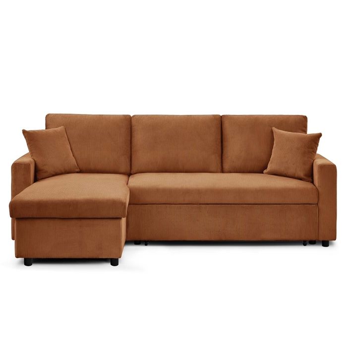 Canapé dangle convertible Rico velours côtelé Terracotta