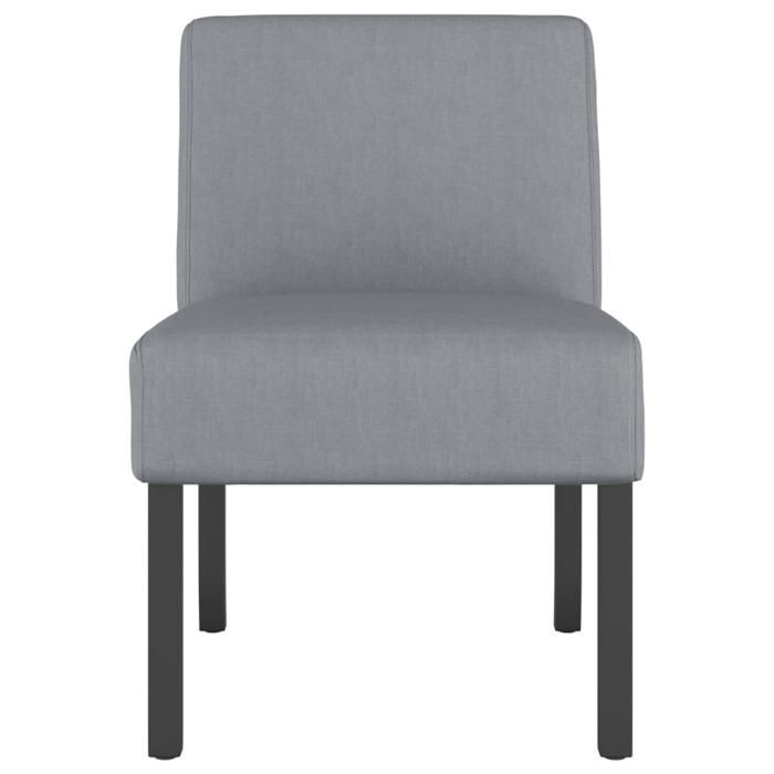 CLARENCE® Fauteuil simple - Chaise-Canapé - pour salon/chambre/bureau - sans accoudoirs gris clair tissu LV5142