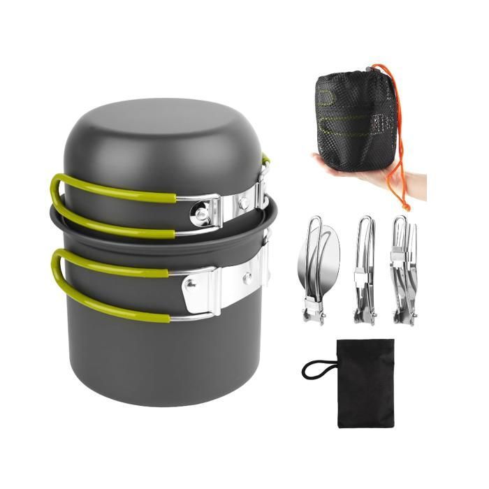 Couvert Pliable De Voyage – Fourchette Cuillère Inox 304 – Pour Extérieur – Argent