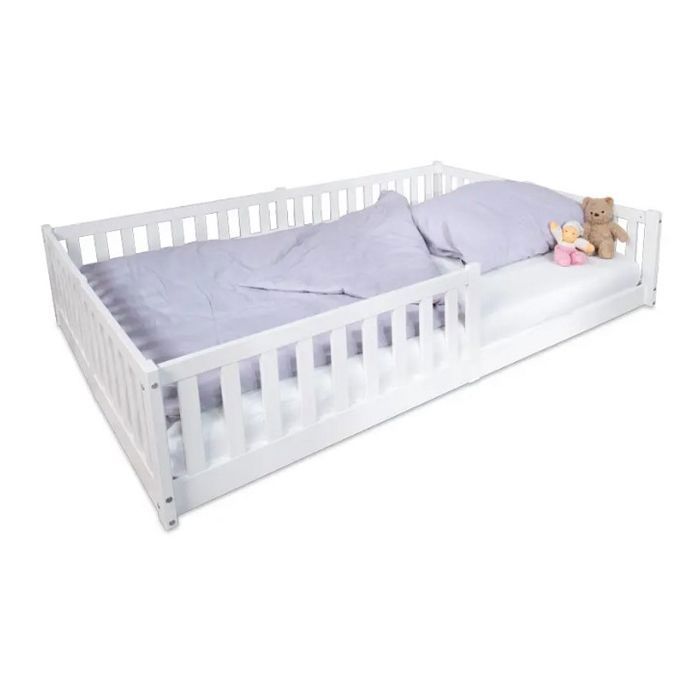 Lit cabane enfant - TISSI - Enno - 90x200 cm - Hêtre massif - Accès bas Montessori