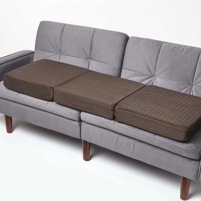 Coussin dassise déhoussable pour canapé 3 places en suédine Chocolat Coussin dassise déhoussable pour canapé 3 places en suédine Chocolat