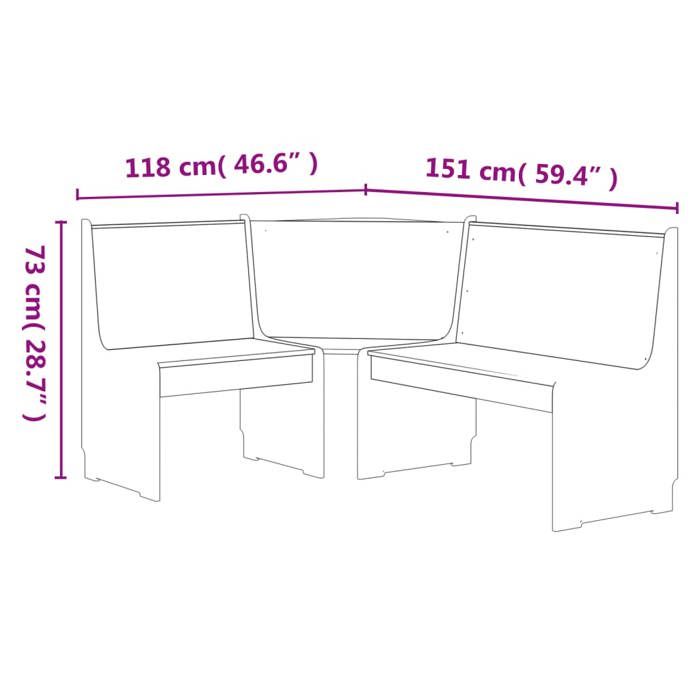 Black Friday Banc salon - JILL - Banquette/Coffre - desgin dangle - REINE 151 cm - marron miel et blanc bois pin solide BB83
