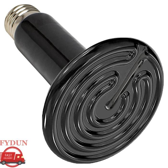 Meilleurs prix pour FYDUN lampe chauffante pour amphibiens Lampe chauffante pour reptiles 150W 220V lampe chauffante animalerie chauffage Noir 75W