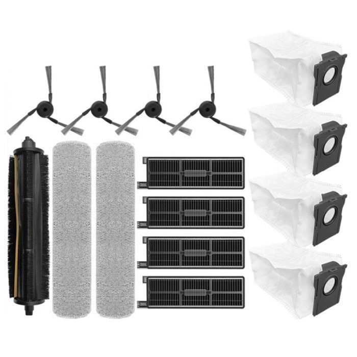Accessoires pour Robot Aspirateur Mova Z50 Ultra / Mova Z5 Pro / Mova Z5 : Brosse Tricut Sac à Poussière et Serpillière