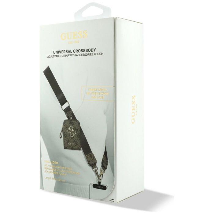 Sangle universelle pour téléphone portable Guess 4G Metal Logo et pochette zippée pour accessoires - vue 8
