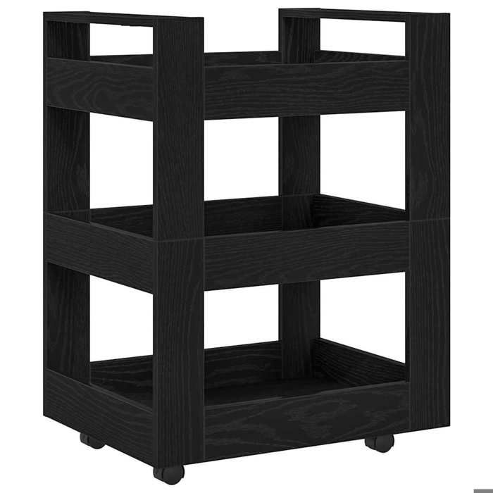 Noir Desserte - Chariot de cuisine Chêne noir 60x45x80 cm Bois dingénierie m7788