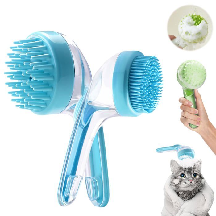 Brosse de bain et toilettage - SONGHUI - Universelle - Distributeur de shampoing - Poignée antidérapante - Réduit la mue Brosse de bain et toilettage - SONGHUI - Universelle - Distributeur de shampoing - Poignée antidérapante - Réduit la mue