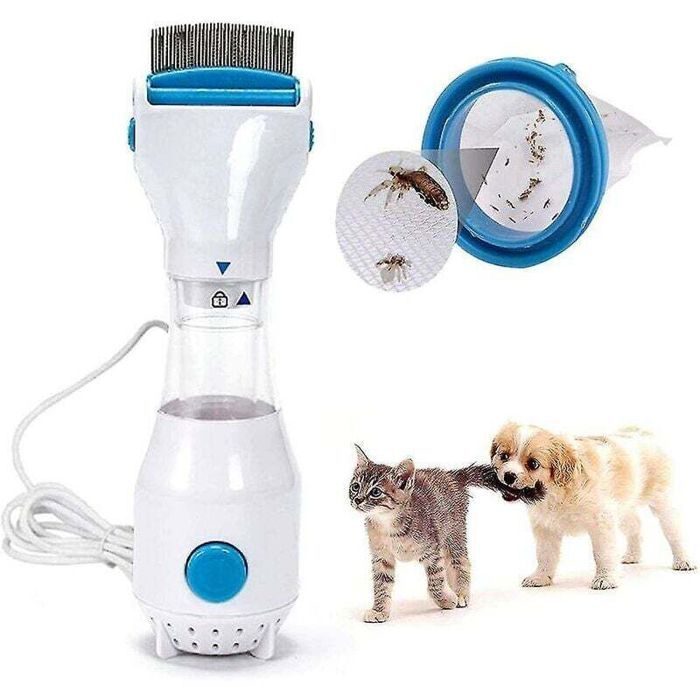 Peigne à poux électrique-Éliminateur automatique hypoallergénique-Pour chiens chats et humains-Traitement efficace contre les poux
