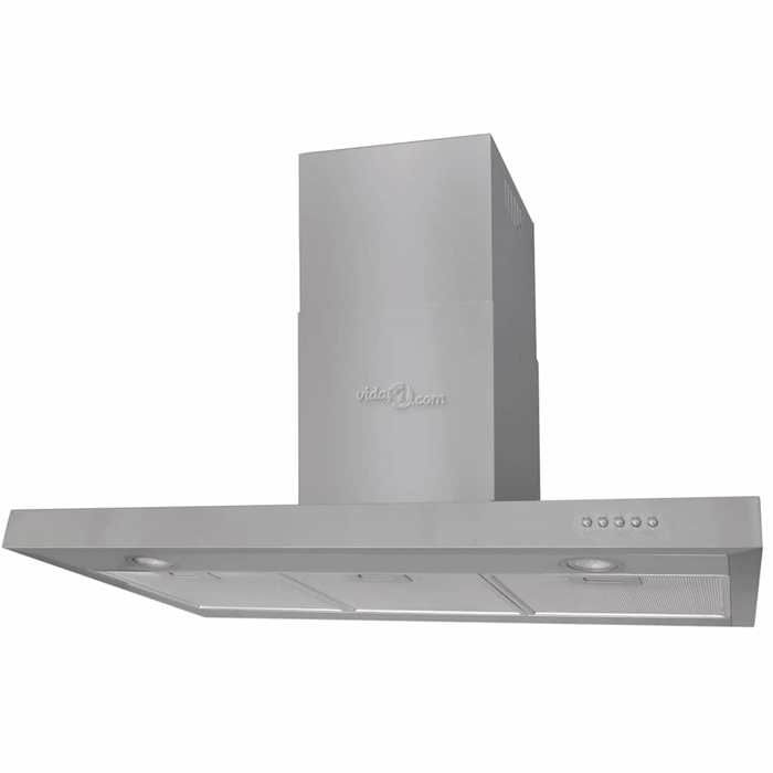 @EU(9355913)Hotte plate Acier inoxydable - vidaXL - Argenté - grande capacité - 15 W - 900 mmHottes aspirantes