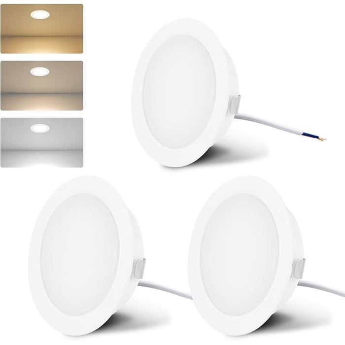 luminaires pour meuble 230V 3.5W LED IP44 G4 20mm spots encastrables pour meuble pt 3 températures de couleur Bnc 3