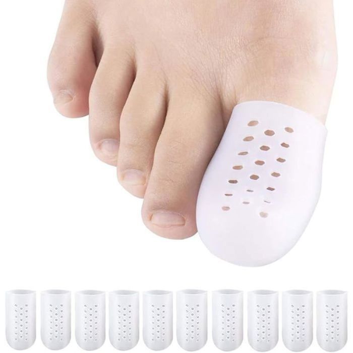 10 protège-pieds - Protège-pouce en silicone respirant - Casque en gel pour soulager la douleur couleurs multiples PROTEGE-DOIGTS