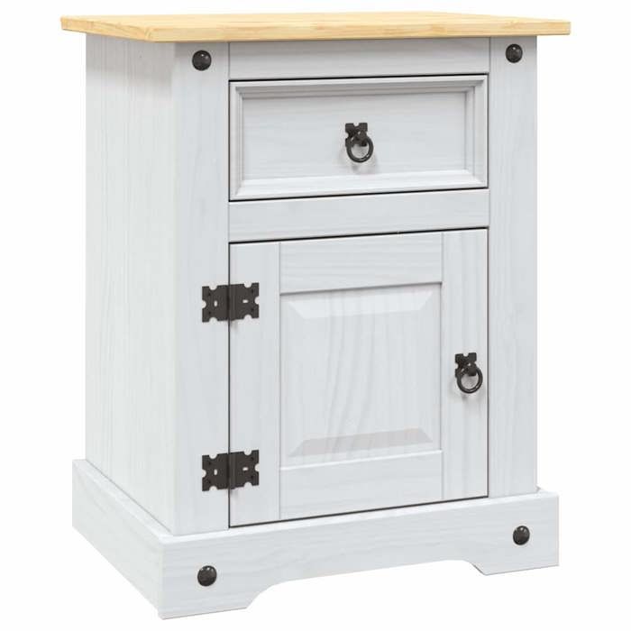 LEMON Table de chevet - VIDAXL - MODERNE - Gamme Corona pin mexicain Blanc 53x39x67 cm &1_2875