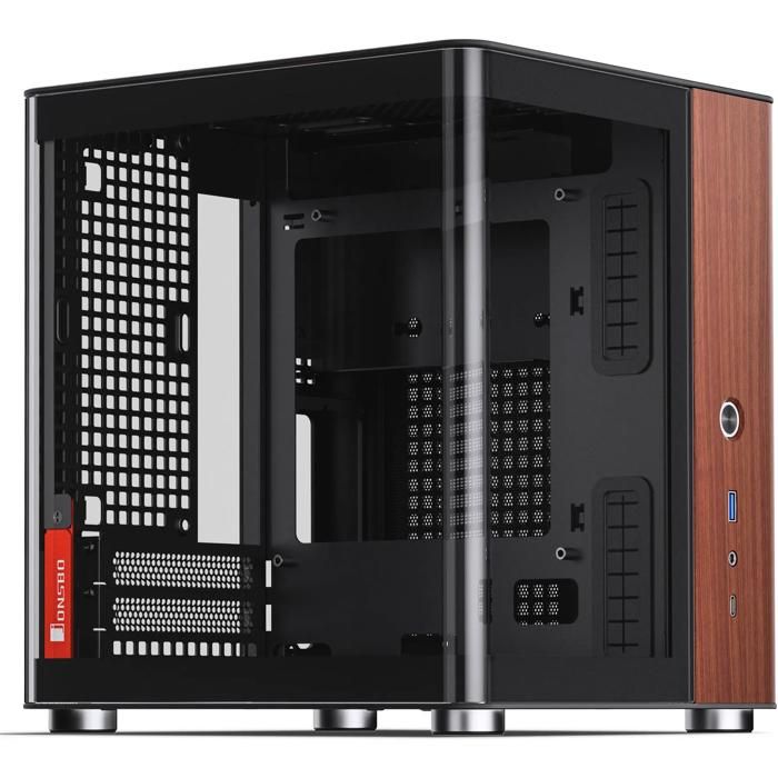Boitier PC Jonsbo Tk 0 Mini ITX Panneaux Noyer Gestion Cables - vue 3