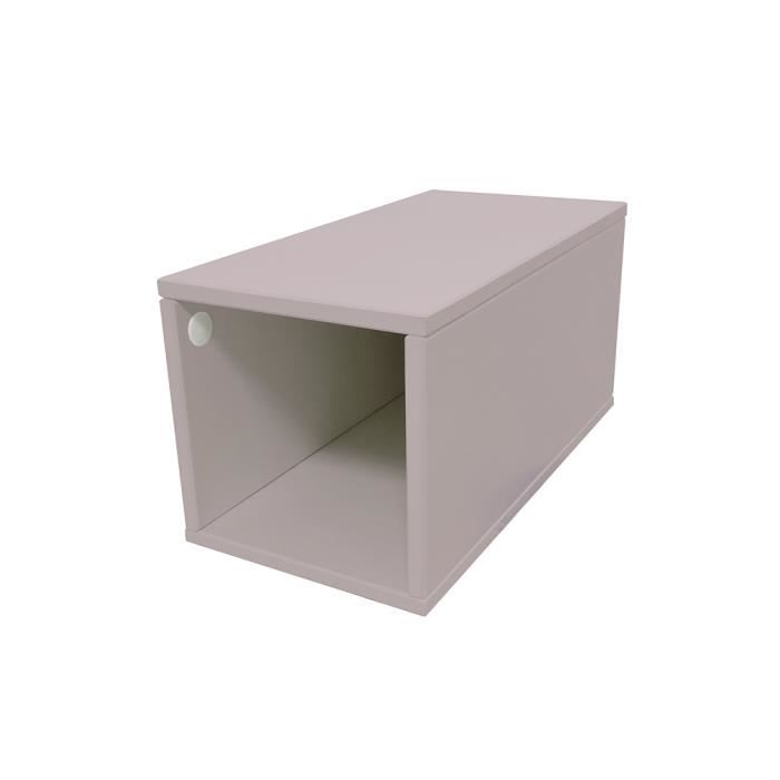 cube de rangement bois largeur 25 cm - couleur - violet pastel, dimensions - 25x50