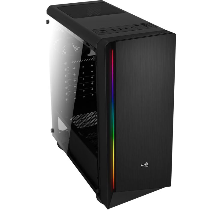 Aerocool RIFT, Boîtier Midi-tour, PC, SPCC, ATX,Micro-ATX,Mini-ITX, Noir, Jouer