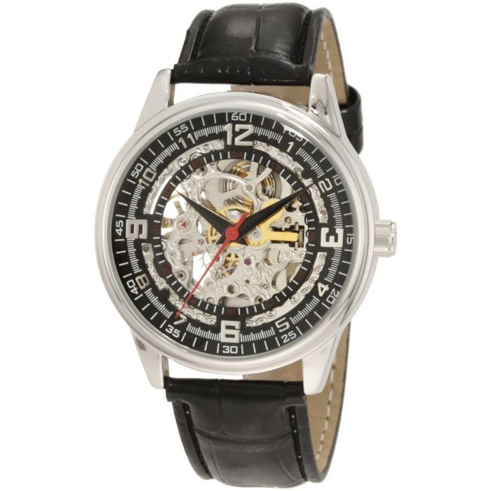 Akribos XXIV Men's Saturnos Skeleton AK410-RG Automatic Leather Gold Watch  NIB | #1789787904