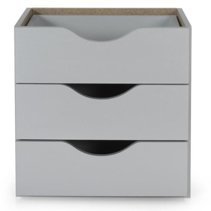 Kubico Bloc De 3 Tiroirs Gris Achat Vente Access Meuble A Case