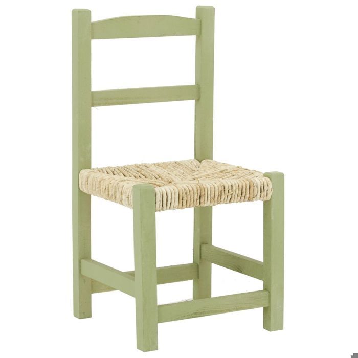 Chaise enfant en bois et paille - AUBRY GASPARD - Vert - Pour enfants de 3 à 8 ans Chaise enfant en bois et paille - AUBRY GASPARD - Vert - Pour enfants de 3 à 8 ans