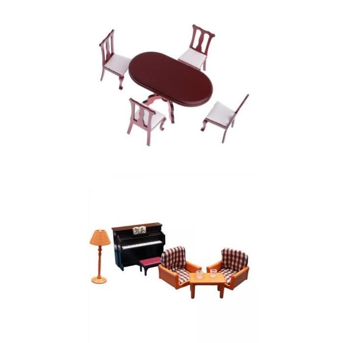 Piano Miniature 1:12 Pour Maison De Poupée – En Bois, Avec Tabouret, Couleur Rose, Blanc Ou Noir, Décoration Collection