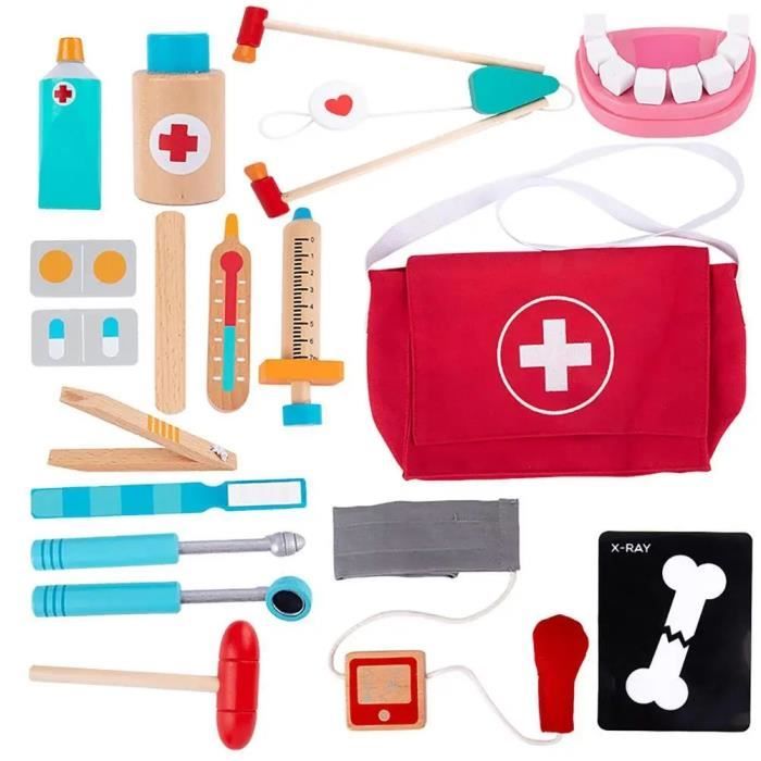 Dentisit Green - Ensemble de jeu de dentiste pour enfants, jeu de maison,  jeu de rôle pour filles, Kit médical de simulation d'hôpital, sac  d'infirmière, jouets cadeaux