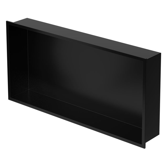 Niche de douche 60x30 cm Noir en acier inoxydable Niche murale Tablette de douche LuxeBath
